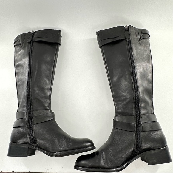 Franco sarto knee high wide calf boots size 6.5 37 L-Canary black leather riding - Picture 7 of 13